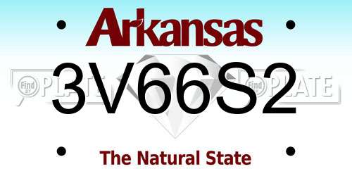 3V66S2 Arkansas License Plate