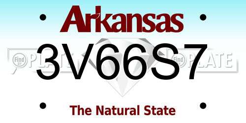 3V66S7 Arkansas License Plate