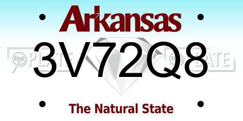 3V72Q8 Arkansas License Plate