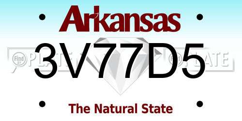 3V77D5 Arkansas License Plate