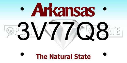 3V77Q8 Arkansas License Plate