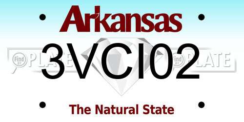 3VCI02 Arkansas License Plate
