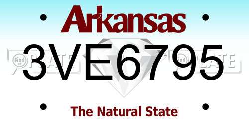 3VE6795 Arkansas License Plate