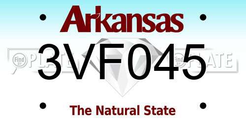 3VF045 Arkansas License Plate