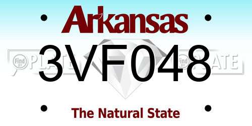 3VF048 Arkansas License Plate