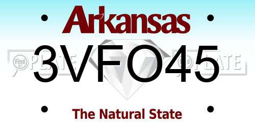 3VFO45 Arkansas License Plate