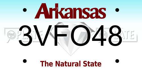 3VFO48 Arkansas License Plate