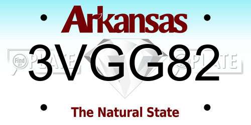 3VGG82 Arkansas License Plate