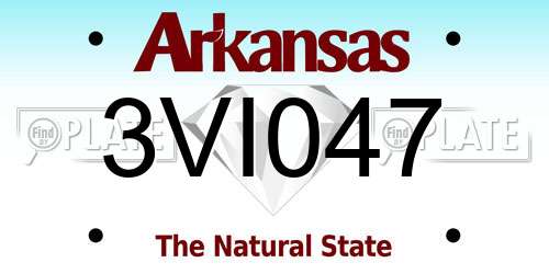 3VI047 Arkansas License Plate