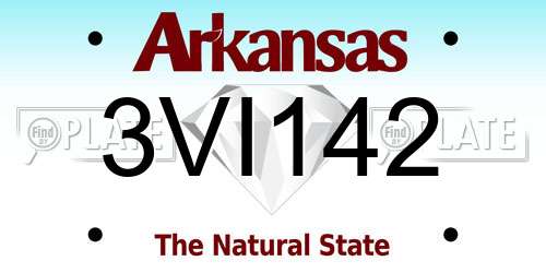 3VI142 Arkansas License Plate
