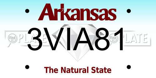 3VIA81 Arkansas License Plate