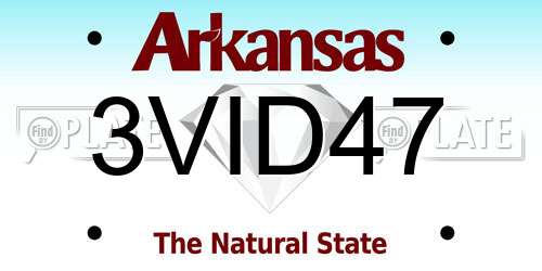 3VID47 Arkansas License Plate