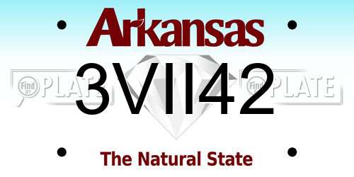 3VII42 Arkansas License Plate