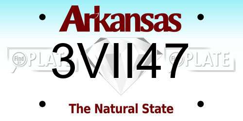 3VII47 Arkansas License Plate