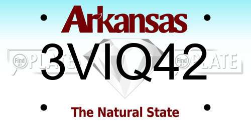 3VIQ42 Arkansas License Plate