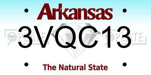 3VQC13 Arkansas License Plate
