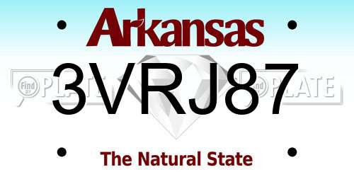 3VRJ87 Arkansas License Plate