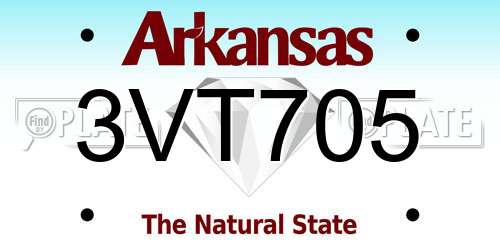 3VT705 Arkansas License Plate