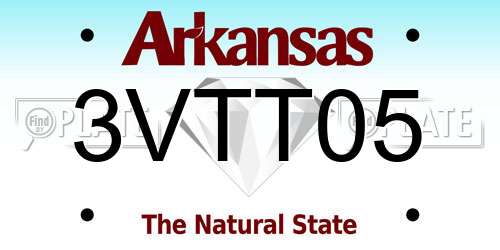 3VTT05 Arkansas License Plate