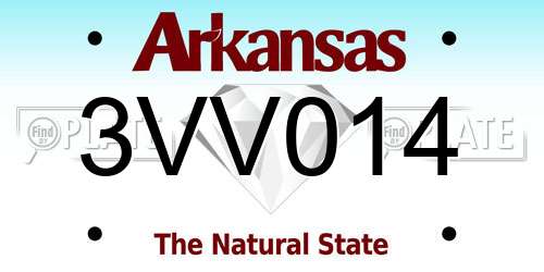 3VV014 Arkansas License Plate