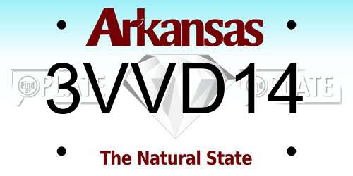3VVD14 Arkansas License Plate