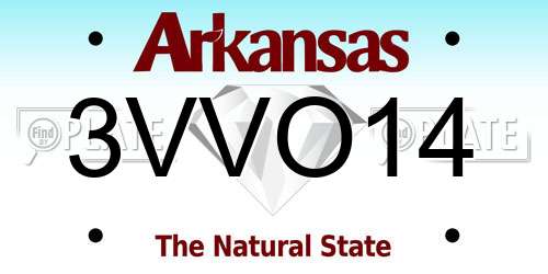 3VVO14 Arkansas License Plate