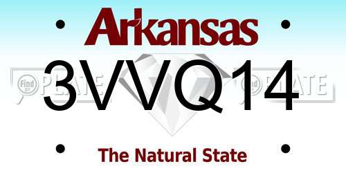 3VVQ14 Arkansas License Plate