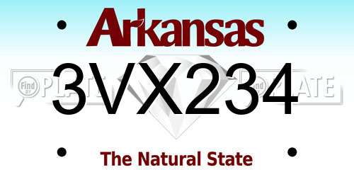 3VX234 Arkansas License Plate