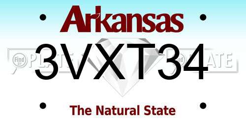 3VXT34 Arkansas License Plate