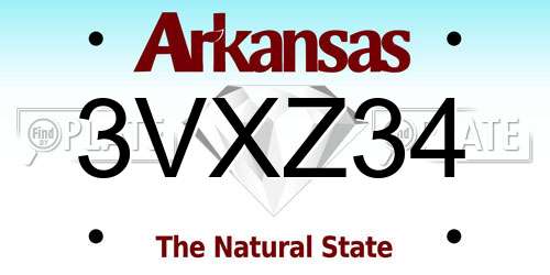 3VXZ34 Arkansas License Plate