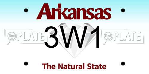 3W1 Arkansas License Plate
