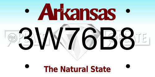 3W76B8 Arkansas License Plate