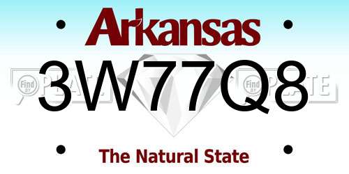 3W77Q8 Arkansas License Plate