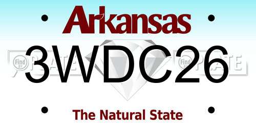 3WDC26 Arkansas License Plate