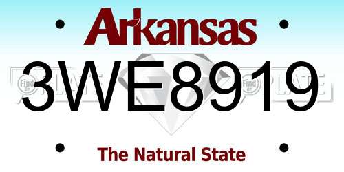 3WE8919 Arkansas License Plate