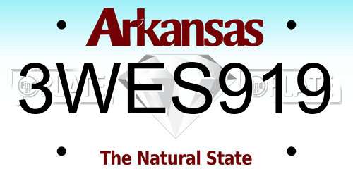 3WES919 Arkansas License Plate