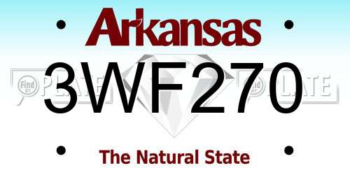 3WF270 Arkansas License Plate
