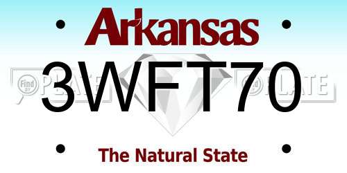 3WFT70 Arkansas License Plate