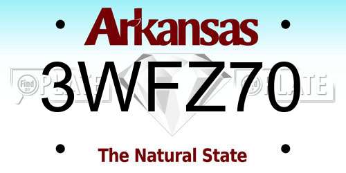 3WFZ70 Arkansas License Plate