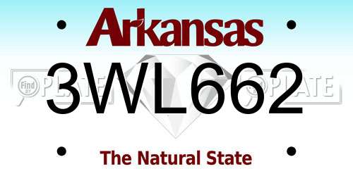 3WL662 Arkansas License Plate