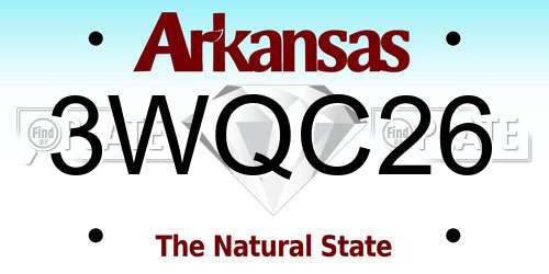 3WQC26 Arkansas License Plate