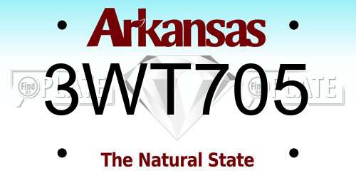 3WT705 Arkansas License Plate