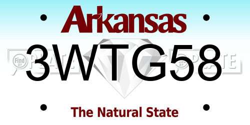 3WTG58 Arkansas License Plate