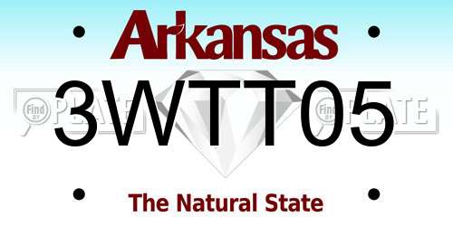3WTT05 Arkansas License Plate