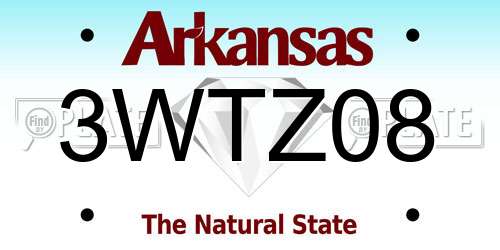 3WTZ08 Arkansas License Plate