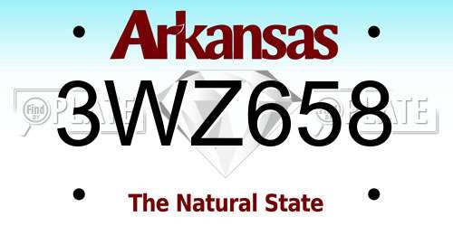 3WZ658 Arkansas License Plate