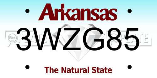 3WZG85 Arkansas License Plate