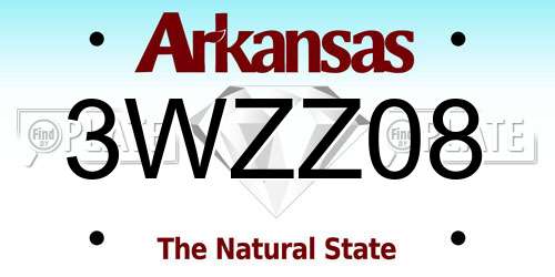 3WZZ08 Arkansas License Plate