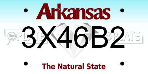 3X46B2 Arkansas License Plate