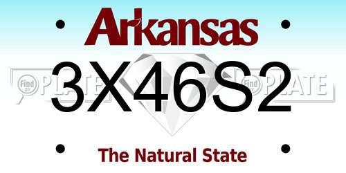 3X46S2 Arkansas License Plate